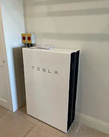Tesla Powerwall home battery installed indoors