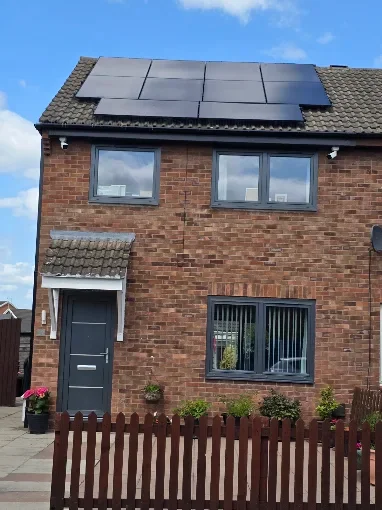 Black solar panels on an Irish home