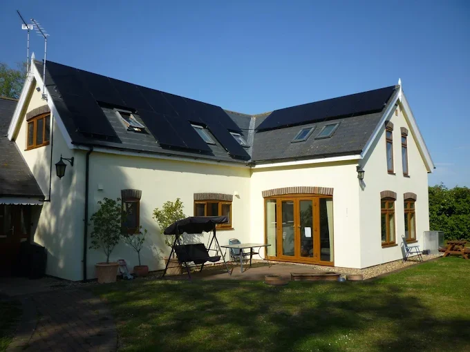 Black solar panels on an Irish home